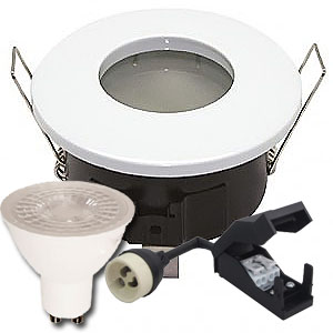 Spot Led salle de bain IP65 Blanc 6W rendu 50W 120° Blanc chaud