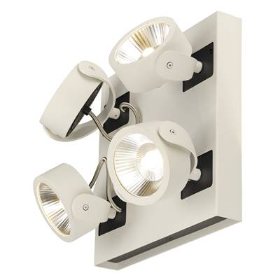 KALU LED 4 applique/plafonnier, carré, blanc/noir, LED 60W, 3000K, 60° SLV