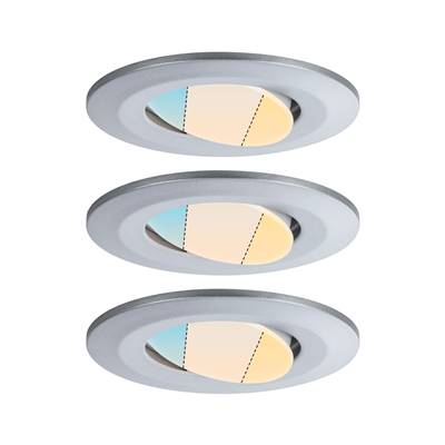 Kit encastré PAULMANN Calla IP65 WhiteSwitch rd noir 3x550lm 5,5W 230V chrome dé