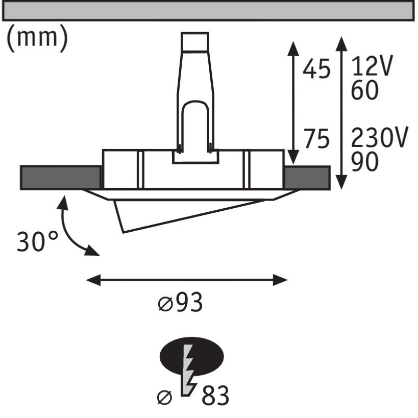 spot-encastrable-7w-led-rt2012-ip65 -variable-recouvrable-rond-fixe-85mm-blanc-bbc-selectionneur-temperature