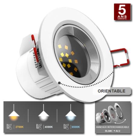 Spot LED variation de température 6.5W 100° 230V XANLITE