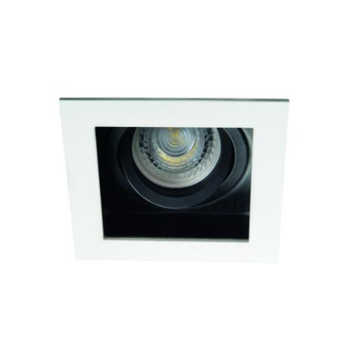 Spot encastrable downlight orientable carré finition blanc et noir 26720