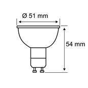 Réflecteur LED GU10 230V 425lm 6,5W 2700K  Alu