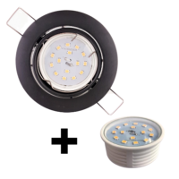 Spot Led encastrable extra plat noir mat quip LED 5W 2700K.