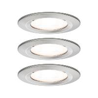 Lot de 3 Spots LED encastrables 230V Acier brossé IP44 6.5W GU10 Paulmann 93440