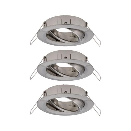 Lot de 3 Spots encastrables 230V Acier brossé IP23 pour LED GU10 Paulmann 92485