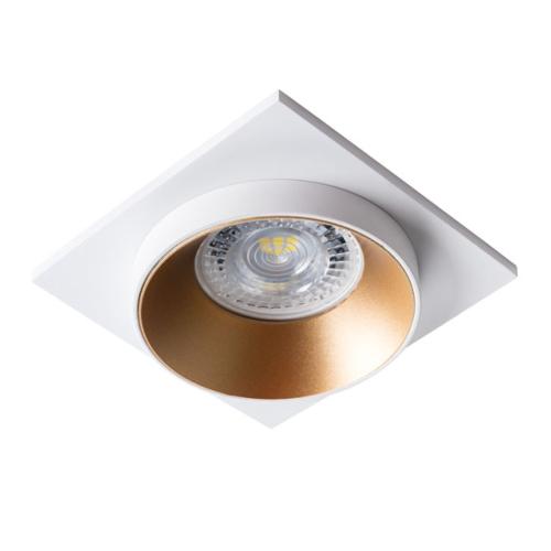 Spot encastrable fixe carré blanc/doré pour LED Kanlux 29135