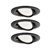 Lot de 3 Spots LED encastrable Nova LED Coin 6W 230V noir IP23 PAULMANN 94471