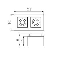 Spot/ Plafonnier double saillie orientable noir mat pour LED GU10 Kanlux 26832