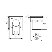 Spot encastrable carré LED extérieur 230V Acier brossé IP67