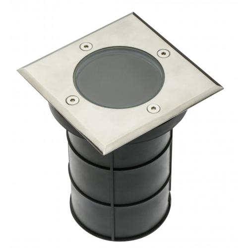 Spot Exterieur Encastrable IP67 230V GU10 Acier Carré double presse-étoupe.