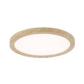 Panneau LED Atria Shine Backlight IP44 rond 190mm 3000K Esthétique bois