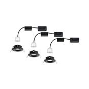 Encatrés PAULMANN Nova mini Coin rond fixe LED 3x4W 310lm Noir dép/Alu - 93084