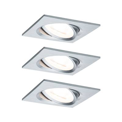 Kit encastré PAULMANN Nova carré noir LED 3 nivgrad 3x6,5W 230V GU10 51mm Alu to