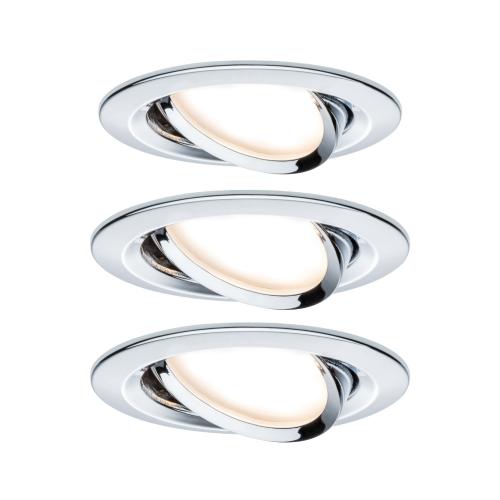 Lot de 3 Spots LED encastrables Nova LED Coin 6W 230V chromés PAULMANN 93452