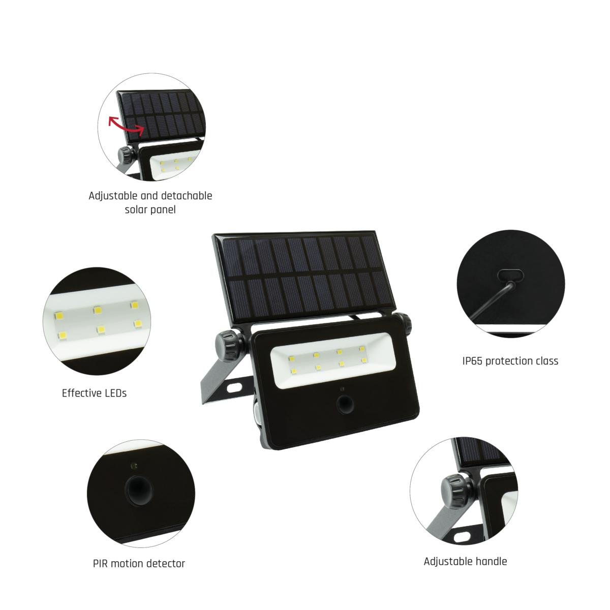 Projecteur Solaire LED 9 W avec détecteur de mouvement - Ribiland