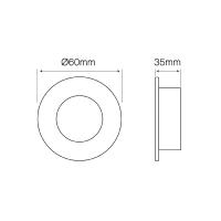 Mini spot encastrable fixe rond Blanc pour LED 35 mm GU4/GU10