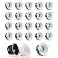 20 x Spot BBC tanche IP65 design anti blouissement Blanc pour LED