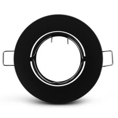 Spot encastrable orientable rond Noir mat 92 mm pour LED.