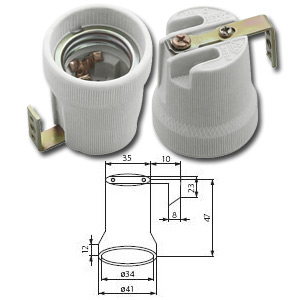 DOUILLE E27, douille céramique, Douille E27 250V