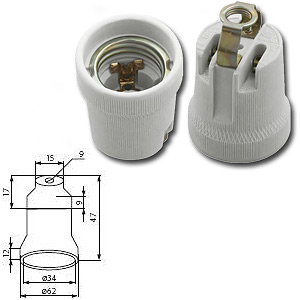 Douille E27 Céramique 2A 250v 210°C