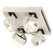 KALU LED 4 applique/plafonnier, carré, blanc/noir, LED 60W, 3000K, 60° SLV