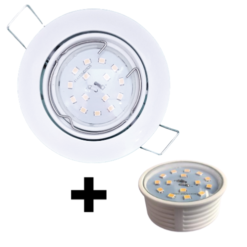 Spot Led encastrable extra plat blanc équipé LED 5W 4000K