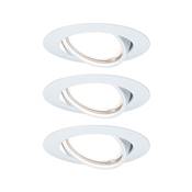 Encastrés PAULMANN Base Coin orientable LED 3 niv grad 3x5W 230V 51mm Blanc/méta