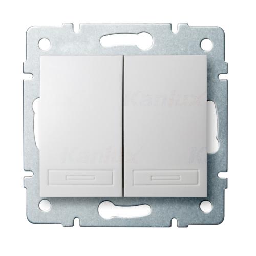 Interrupteur double simple allumage 10A blanc connexion rapide