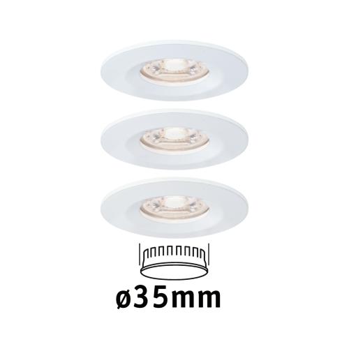 Lot 3 Mini Spots LED encastrables 230V IP44 4W Nova Mini Coin Paulmann 94299