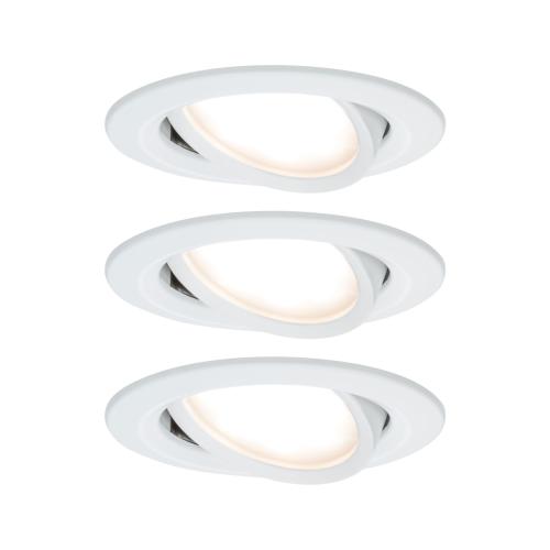 Lot de 3 Spots LED encastrable LEDCoin 6W 230V blanc 3 intensités PAULMANN 93485