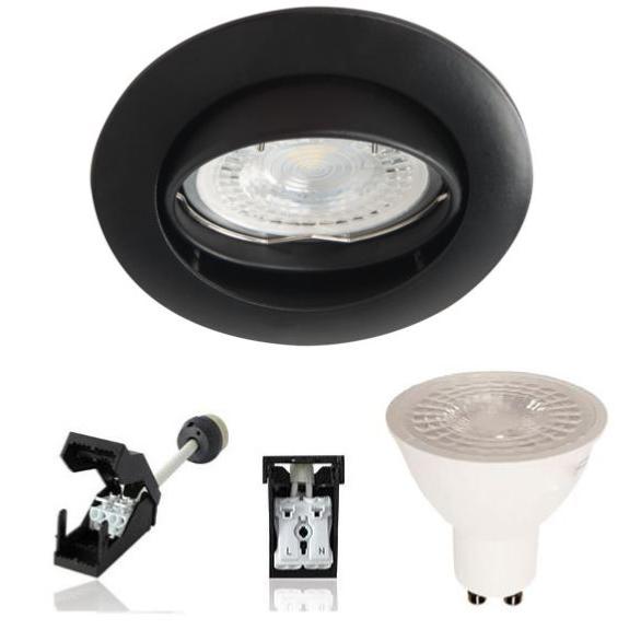 Spot Led encastrable pour plafond, ¿¿clairage int¿¿rieur, Anti-reflet noir-10W  Dimmable-3000k blanc chaud FUIENKO