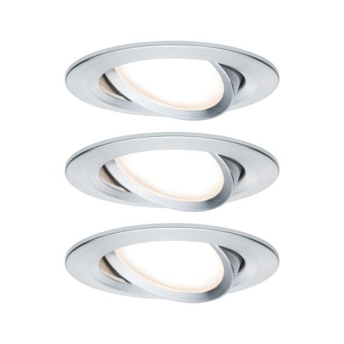Lot de 3 Spots LED encastrables Nova LED Coin 6W 230V alu PAULMANN 93451