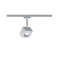 Urail Spot sur rail LED Cube chrome mat 8W PAULMANN 95510