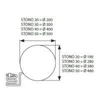 Luminaire Globe extérieur à planter | STONO 40 Gris pierre.