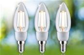 Filament 230 V Bougie LED 3x525lm 3x2,5W 3000K  Clair