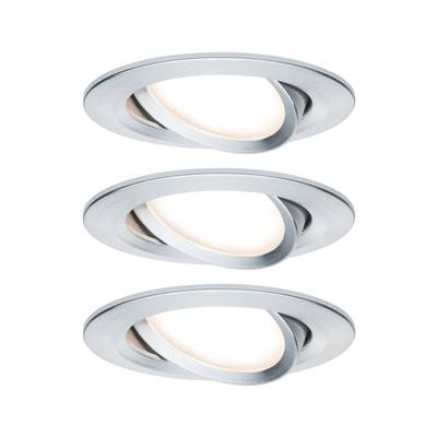 Kit encastré PAULMANN Nova Coin 3 niv grad rond noir LED 3x6W 2700K 230V Alu tou