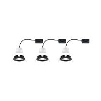 Lot de 3 Spots LED encastrable LED Coin 6W 230V noir 3 intensités PAULMANN 94474