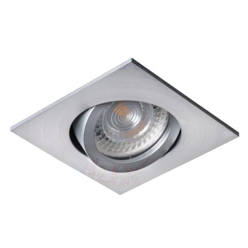 Spot Led Carré GU10 Encastrable Acier Brossé avec Led Dimmable 6W 38° 3000K