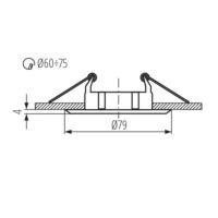 Spot Led GU10 Encastrable Noir Led 6.5W rendu 50W 100° Blanc Chaud.