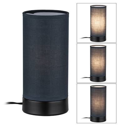 Lampe à poser PAULMANN Pia max.1x25W E14 Noir mat/Gris 230V Métal/tissu - 77059