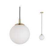 Suspension PAULMANN Neordic Menja max. 1x20W E27 Blanc/laiton brossé 230V, verre