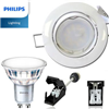 Spot Led GU10 Orientable Blanc avec Led PHILIPS 4.6W rendu 50W 2700K