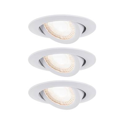 Lot 3 encastrés extra plat PAULMANN orientables LED 6W 3000K 230V blanc 93388