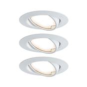 Encastrés PAULMANN Base Coin LED orientable 3x5W 230 V 51mm blanc/métal - 93423