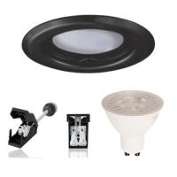 Spot Led GU10 Encastrable Noir Led 6W rendu 50W 120° Blanc Chaud.