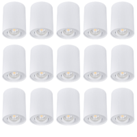 10 x Spots en Saillie orientable 230V GU10 blanc Kanlux