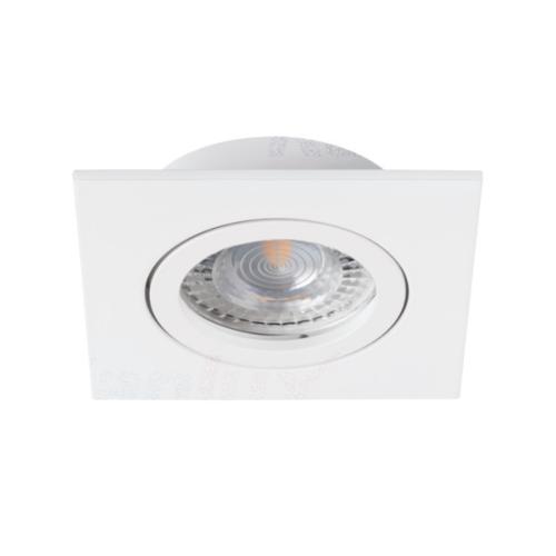 Spot Led GU10 Encastrable Blanc mat Carré Led 6W Dimmable 38° 3000K