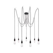 Suspension PAULMANN Neordic Ketil max.7x60W E27 noir 230V silicone/métal - 50390