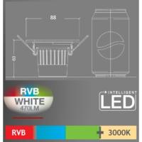 Spot LED RVBW 6.8W 100° 230V Blanc & Couleur + Télécommande XANLITE